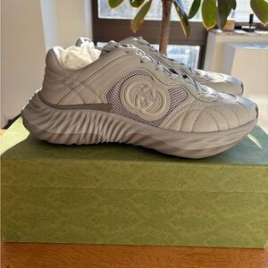 Gucci Men's Ripple Mesh & Leather Low-Top Sneakers